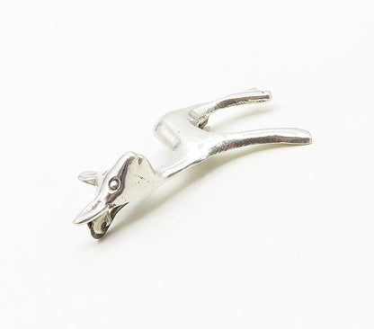 925 Sterling Silver  Vintage Shiny Petite Baby Deer Smooth Brooch Pin  BP6567