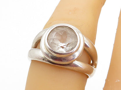 ESPO 925 Sterling Silver Vintage White Topaz Split Cocktail Ring Sz 7 RG5326
