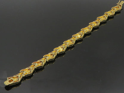 ROSS SIMON 925 Sterling Silver  Genuine Diamonds 2 Tone Chain Bracelet  BT1204