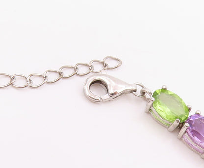 925 Sterling Silver Vintage Bracelet Multi Gemstone & CZ Wild Leopard  BT11550