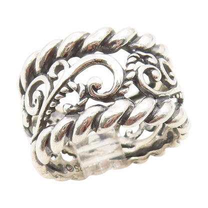 925 Sterling Silver Vintage Ring CAROLYN POLLACK Open Scroll Band  Sz 7  RG34687