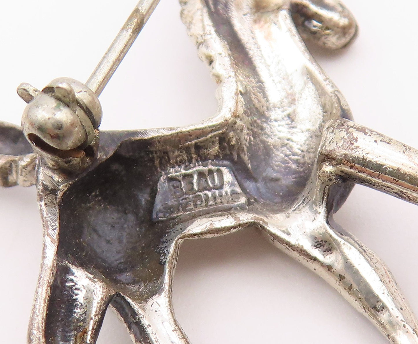 BEAU 925 Sterling Silver Vintage Dainty Horse Motif Animal Brooch Pin BP10014