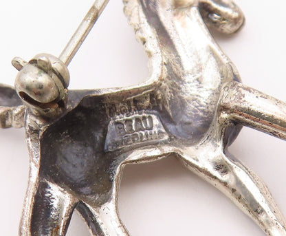 BEAU 925 Sterling Silver Vintage Dainty Horse Motif Animal Brooch Pin BP10014