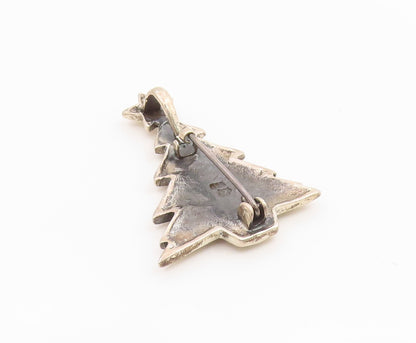 925 Sterling Silver Vintage Brooch Pin Classic Festive Christmas Tree  BP12463