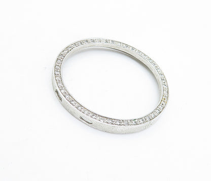 925 Sterling Silver  Sparkling Topaz Circle Minimalist Slide Pendant  PT5334