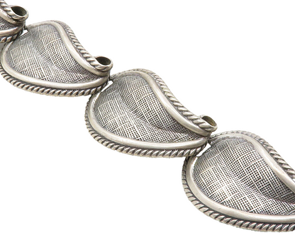 DANECRAFT 925 Sterling Silver  Vintage Floral Leaf Chain Bracelet  BT4825