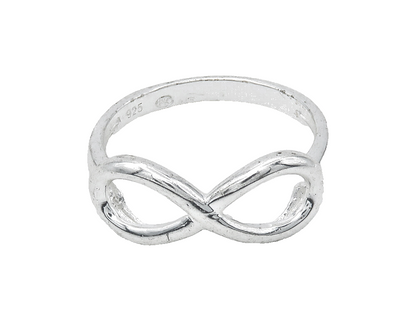 925 Sterling Silver  Shiny Smooth Infinity Symbol Band Ring Sz 9  RG14582