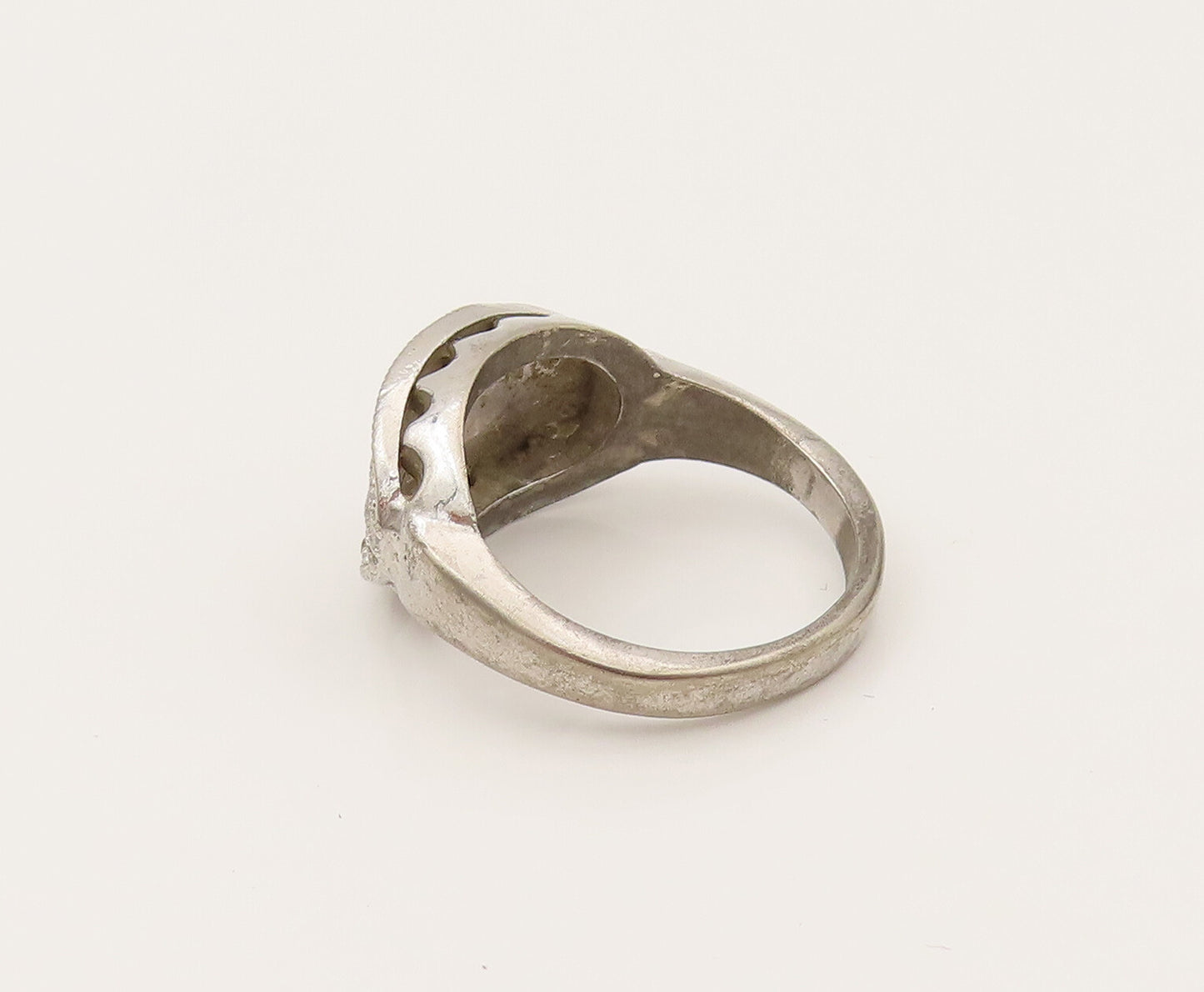 UNCAS 925 Silver  Vintage Antique Topaz Leaf Motif Ring Sz 5.75  RG26399