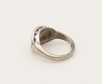 UNCAS 925 Silver  Vintage Antique Topaz Leaf Motif Ring Sz 5.75  RG26399