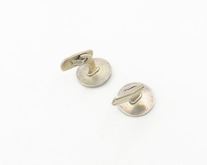 GEORG JENSEN DENMARK 925 Silver  Vintage Dark Tone Round Cufflinks  TR2626