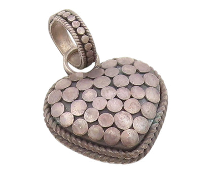 925 Sterling Silver  Vintage Dark Tone Love Heart Dome Twist Pendant  PT16305