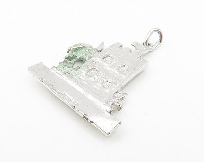 925 Sterling Silver  Vintage Shiny Virgin Islands Palm Trees Pendant  PT9043