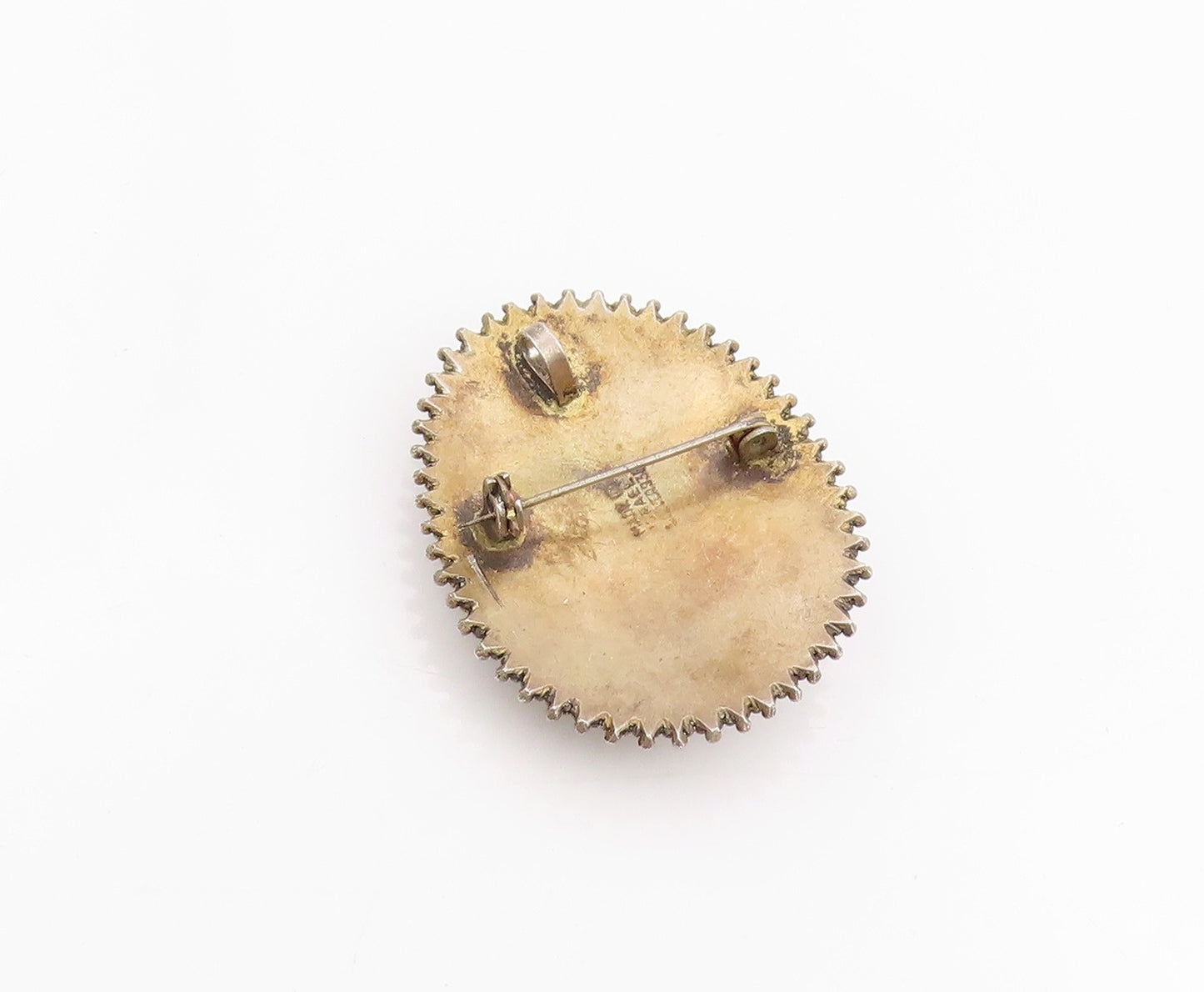 925 Sterling Silver Vintage Brooch ISRAEL Cabochon Goldstone Wirework  BP11962