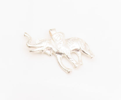 925 Sterling Silver Vintage Pendant Good Luck Majestic Elephant Charm  PT25243