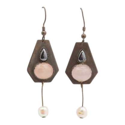 925 Sterling Silver Vintage Earrings TRICIA'S Multi Gemstone Dangles  EG14387