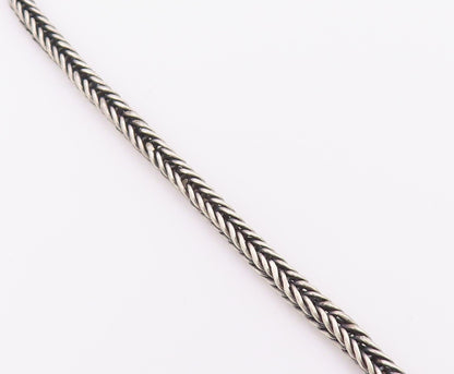 925 Sterling Silver  Vintage Shiny Open Geometric Chain Necklace  NE3721