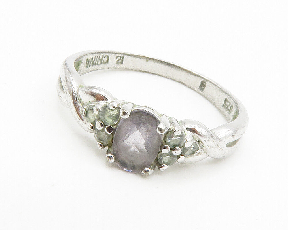 ROSS SIMON 925 Sterling Silver  Vintage Topaz Twist Band Ring Sz 8  RG14096