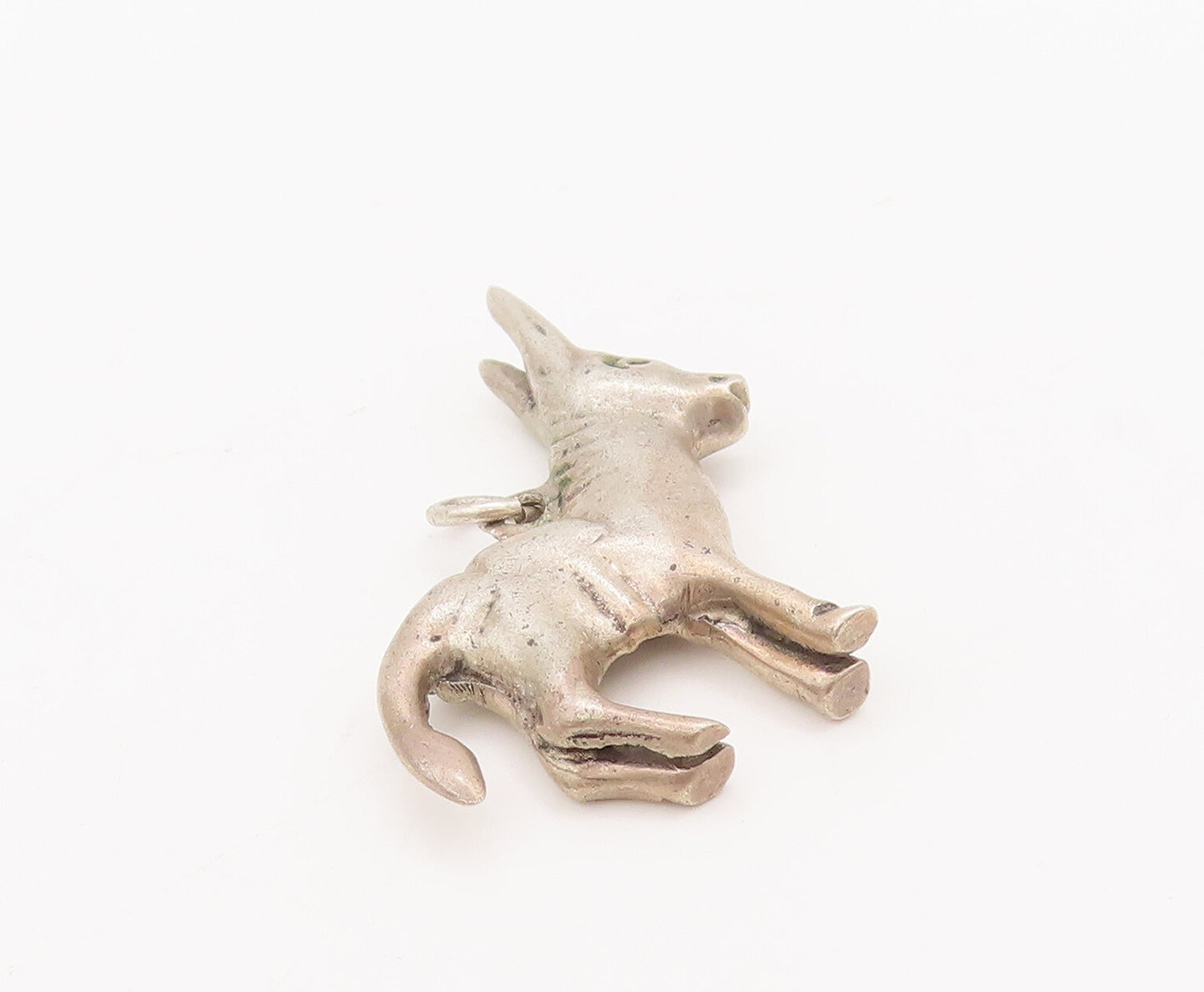 925 Sterling Silver Vintage Pendant Solid 3D Carved Baby Donkey  PT23048