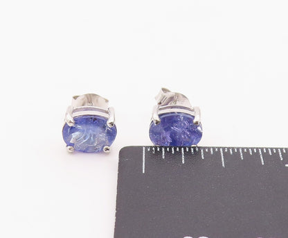 925 Sterling Silver Vintage Earrings Elegant Oval Cut Tanzanite Stud  EG14361