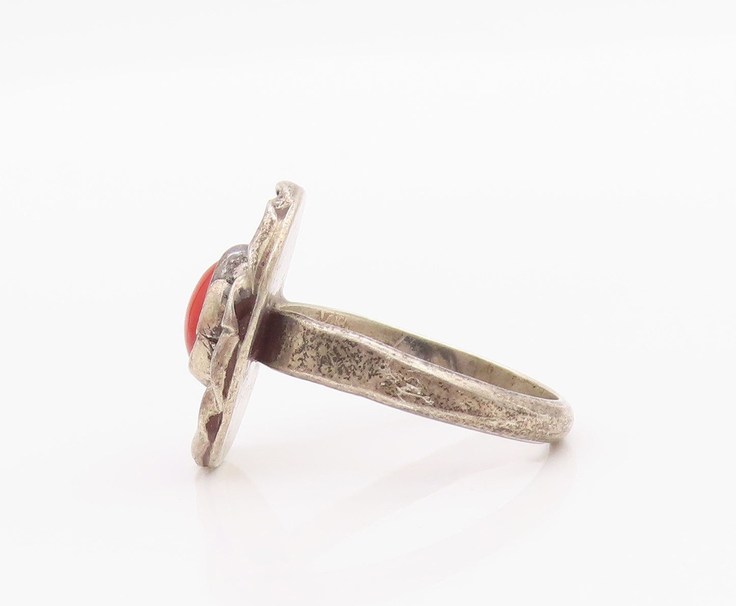 925 Sterling Silver Vintage Ring Antique Cabochon Oval Carnelian  Sz 7  RG33229