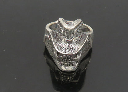 925 Sterling Silver  Vintage Skeleton Head Large Biker Ring Sz 12  RG23537