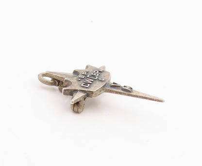 925 Sterling Silver Vintage Brooch Fraternal Crown North Star Cross Pin  BP12483