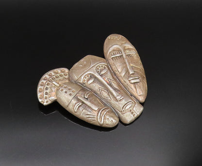 FREDERIC JEAN DUCLOS 925 Silver  Vintage Large Warrior Head Brooch Pin  BP9800