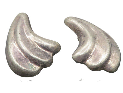 MEXICO 925 Sterling Silver  Vintage Hollow Swirl Non Pierce Earrings  EG6033