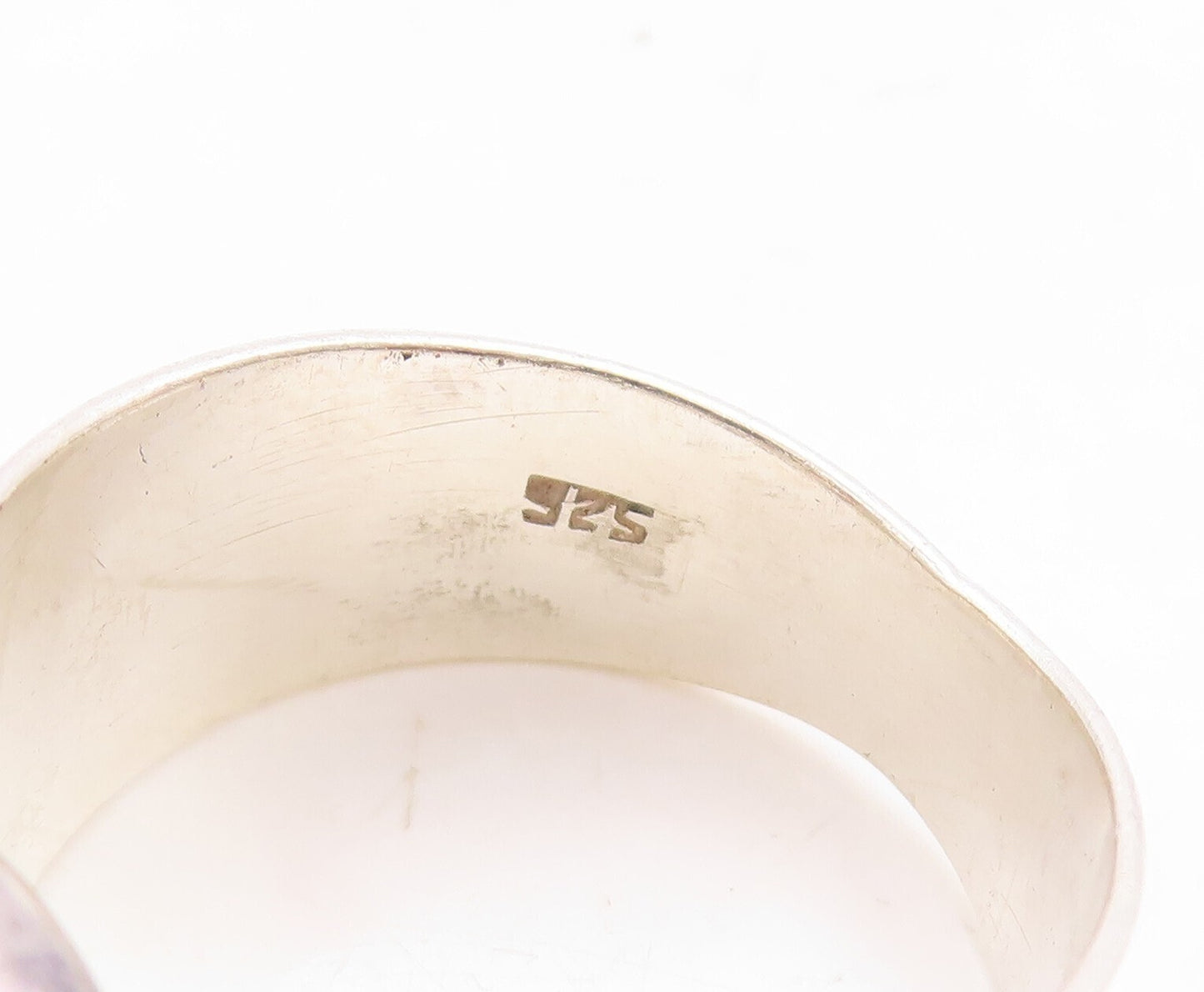 925 Sterling Silver Vintage Ring Designer Oval Tigers Eye  Sz 9.5  RG31230