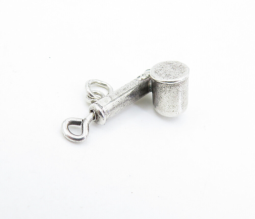 925 Sterling Silver  Vintage Petite Shiny Hollow Design Drop Pendant  PT4804