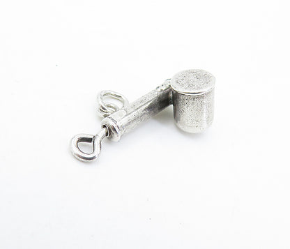 925 Sterling Silver  Vintage Petite Shiny Hollow Design Drop Pendant  PT4804