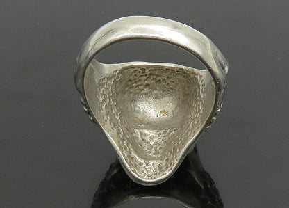 925 Sterling Silver  Vintage Large Skeleton Head Biker Ring Sz 14  RG23325