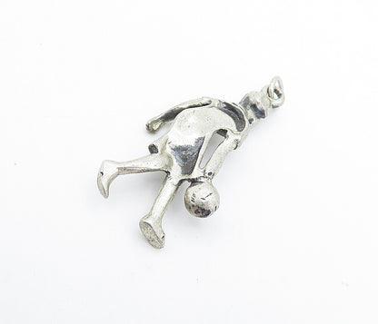 925 Sterling Silver  Vintage Petite Sculpted Tennis Player Pendant  PT2960