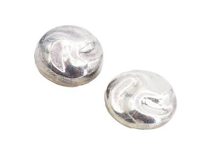 MEXICO 925 Sterling Silver  Vintage Swirl Dome Non Pierce Earrings  EG4478