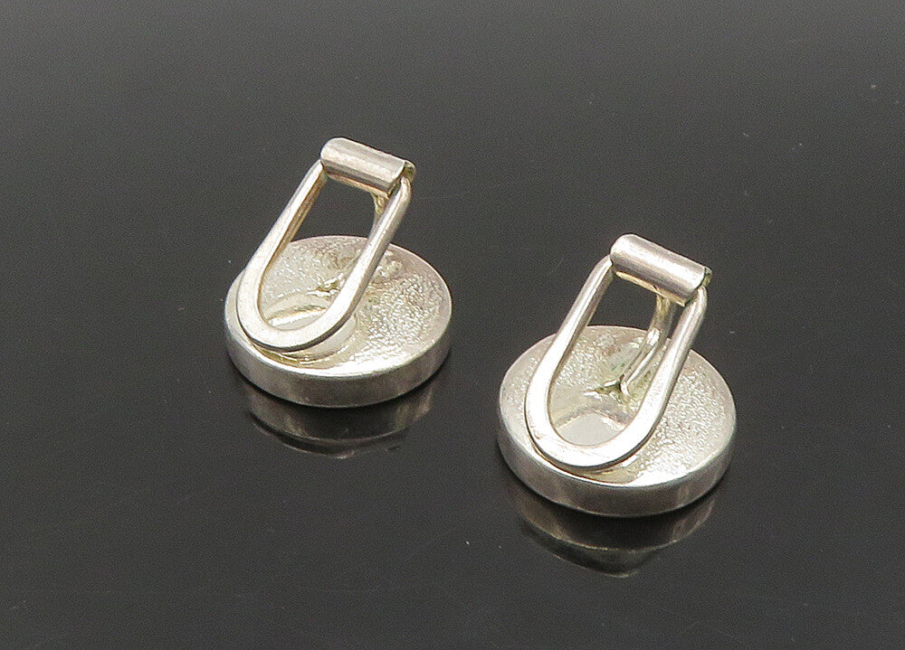GES GESCH GERMANY 925 Silver   Vintage 2 Tone Etched Stud Earrings  EG11308