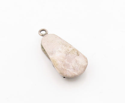 925 Silver Vintage Oxidized Sandal Etched Detail Pendant PT9210