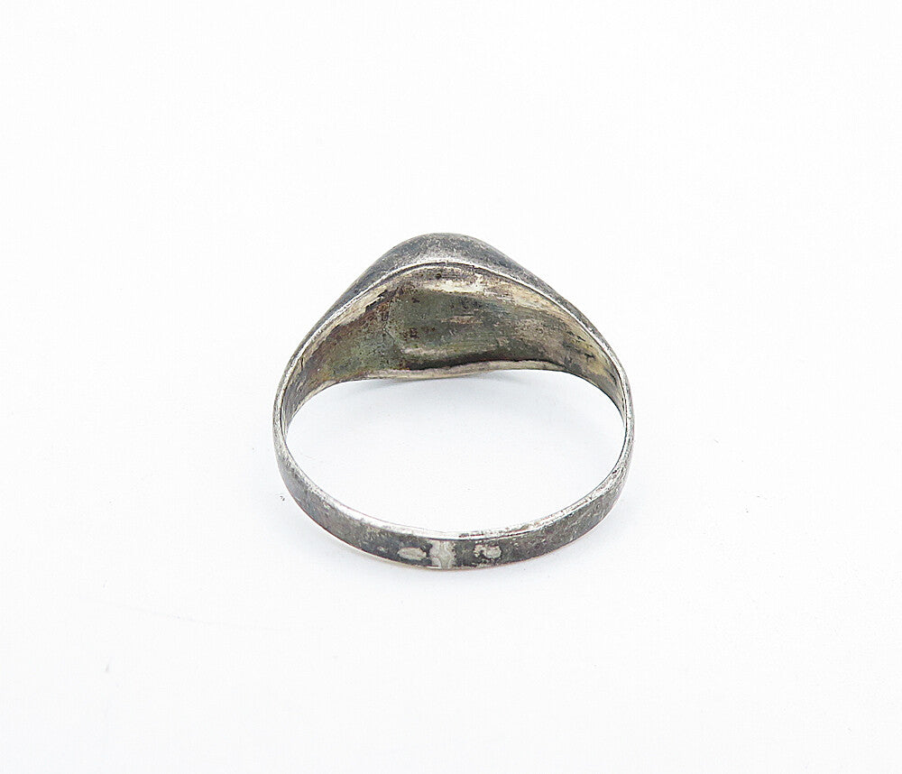 925 Silver Vintage Turquoise Petite Band Ring Sz 5.5 RG6081