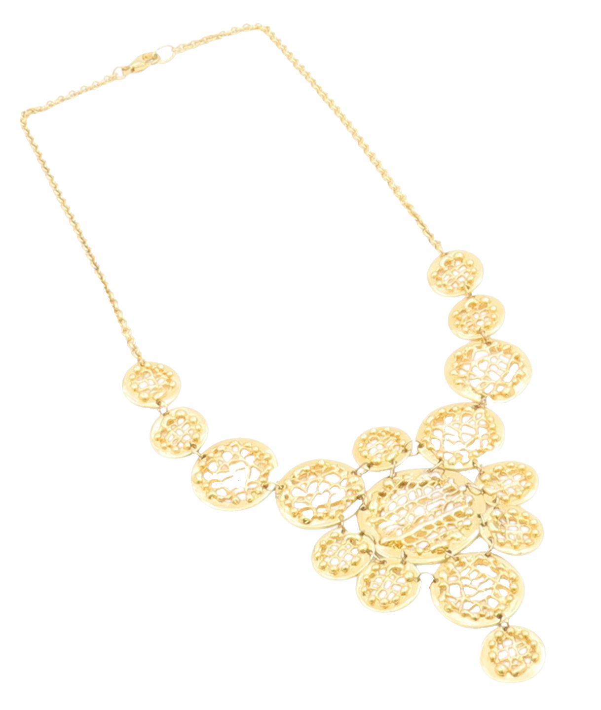 925 Sterling Silver Vintage Necklace Gold Plated Intricate Weave Circles  NE4691