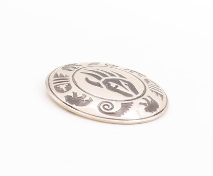 925 Sterling Silver Vintage Brooch NAVAJO Bear Paw Strength Motif Design BP11812