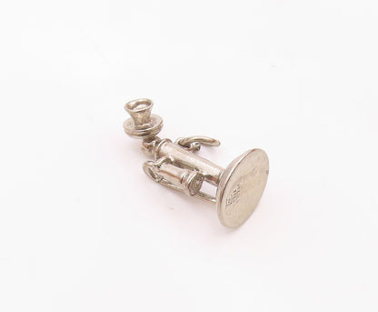 WELLS 925 Silver  Vintage Old Fashion Candlestick Telephone Pendant  PT21470