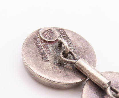 925 Sterling Silver Vintage Cuff Links MEXICO Nail Head Design Carved  TR3947