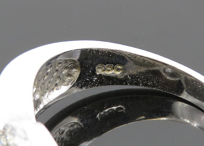 925 Sterling Silver Vintage Cubic Zirconia Matte Band Ring Sz 9  RG19907