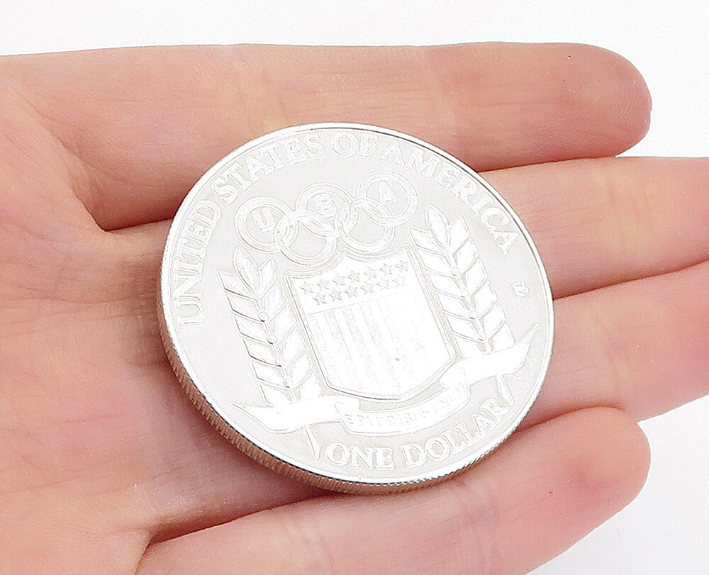 925 Sterling Silver  Vintage Shiny United States Dollar Coin Medallion  TR1209