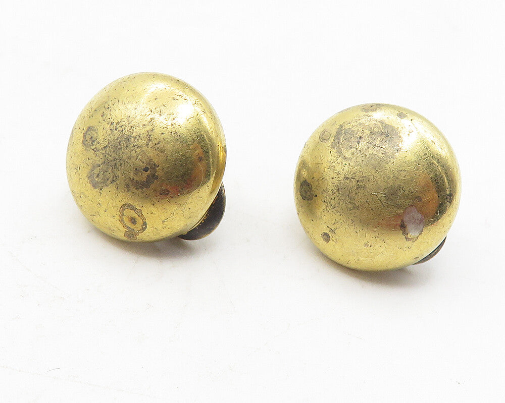 CIANI 925 Silver  Vintage Gold Plated Button Non Pierce Stud Earrings  EG6131