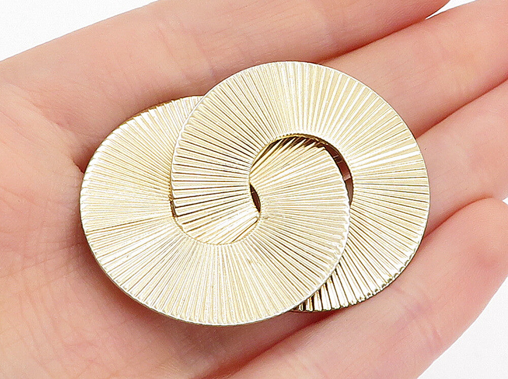 NAPIER 925 Sterling Silver  Vintage Shiny Interlocked Design Brooch Pin BP1591