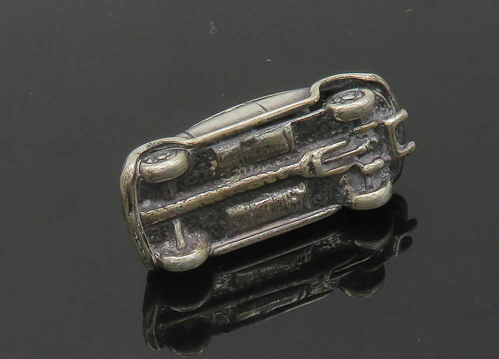 925 Sterling Silver  Vintage Dark Tone Shiny Buggy Toy Car Trinket  TR2802