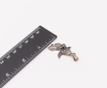 925 Sterling Silver  Vintage Mini Angle of Music Charm Pendant  PT22137