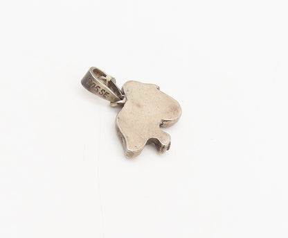 925 Sterling Silver  Vintage Carved Bird Carrying Food Solid Pendant  PT22285