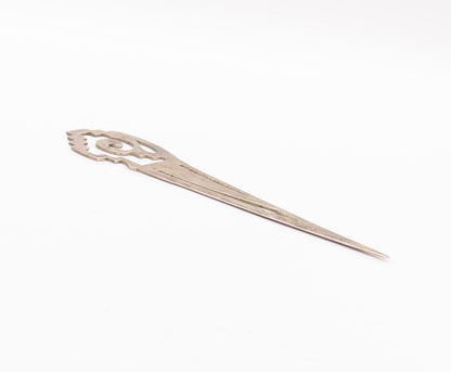 925 Sterling Silver Vintage Book Mark Minimalist Long Solid Tribal Cutout TR3768
