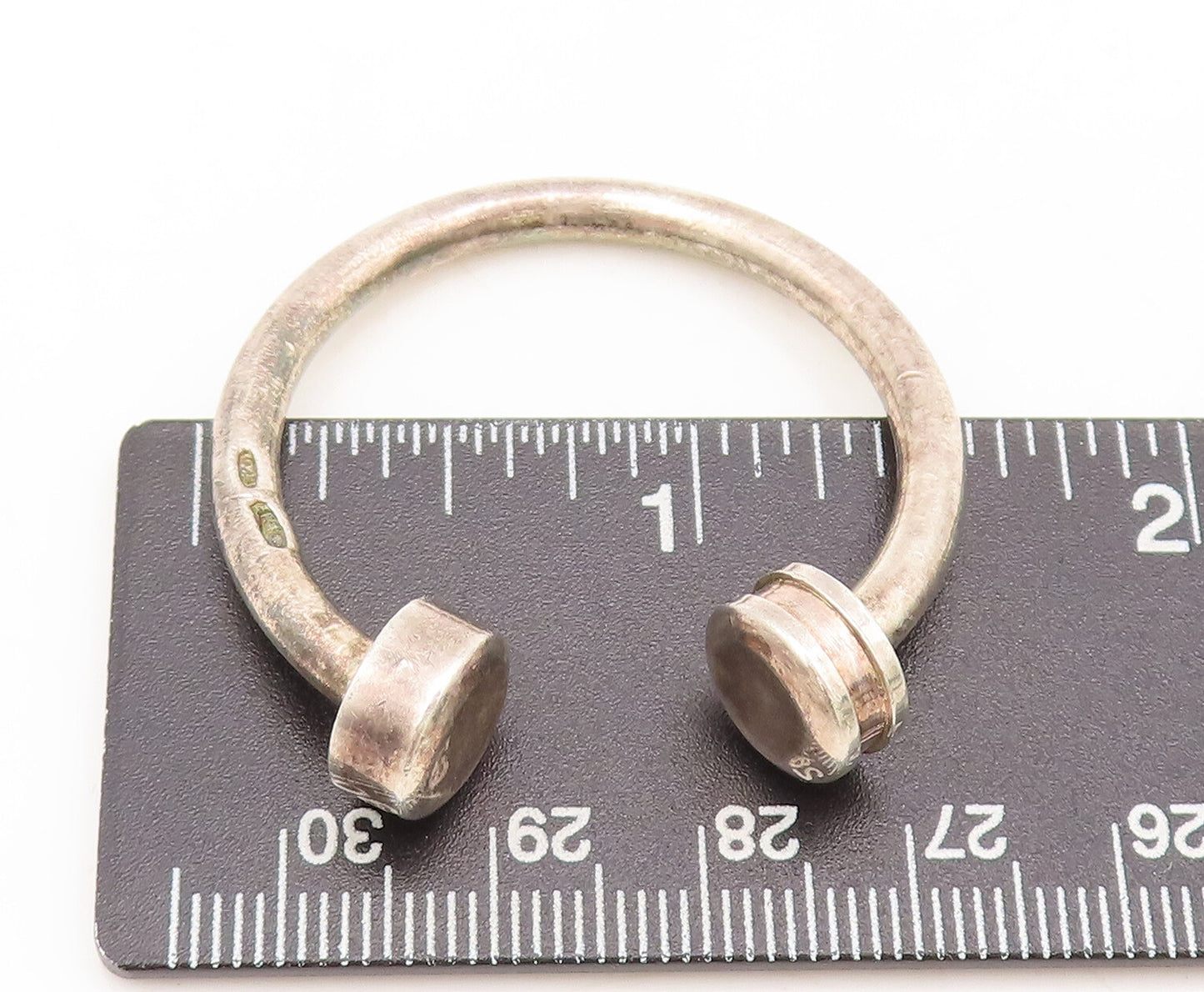 925 Sterling Silver Vintage Keychain Minimalist Screw End Lock Keychain  TR3694